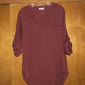Calvin Klein rolled sleeve blouse